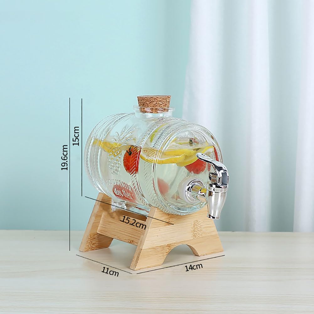 Getränkespender aus Glas mit Zapfhahn, 3 l, perfekt für Partys und den täglichen Gebrauch, eiskalte Getränkeständer
