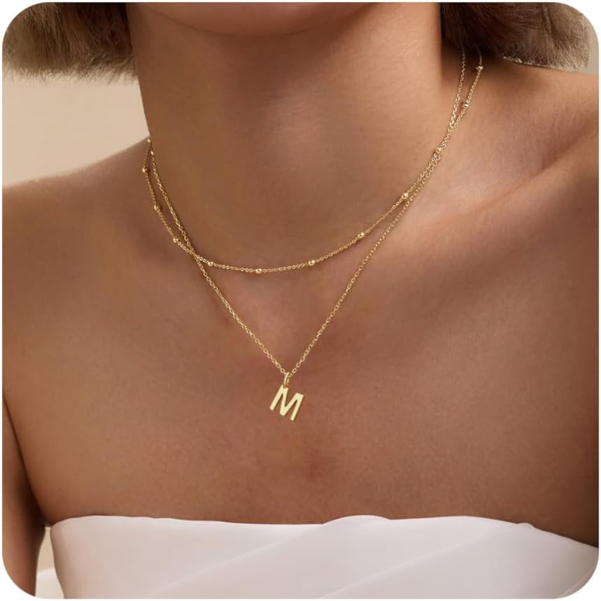 14k gold plated initial necklaces for women trendy and personalized
