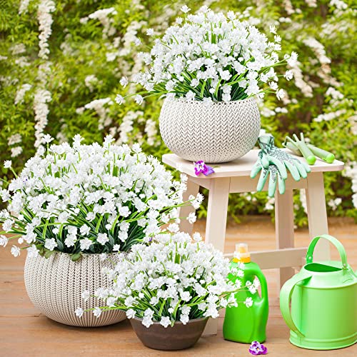 Image of AmyHomie 20 PCS Artificial Flowers for Outdoors, UV Resistant Fake Plants