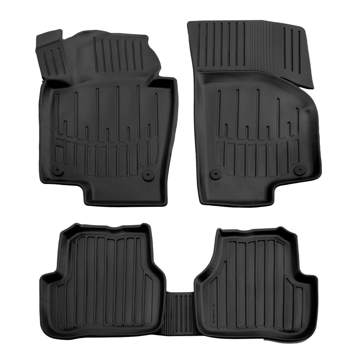 J&J Automotive 3D Gummimatten passend für Volkswagen Passat B7 2010-2014, Fußmatten mit hohem Rand Allwetter Passform rutschfest Abwaschbar Geruchslos Schwarz