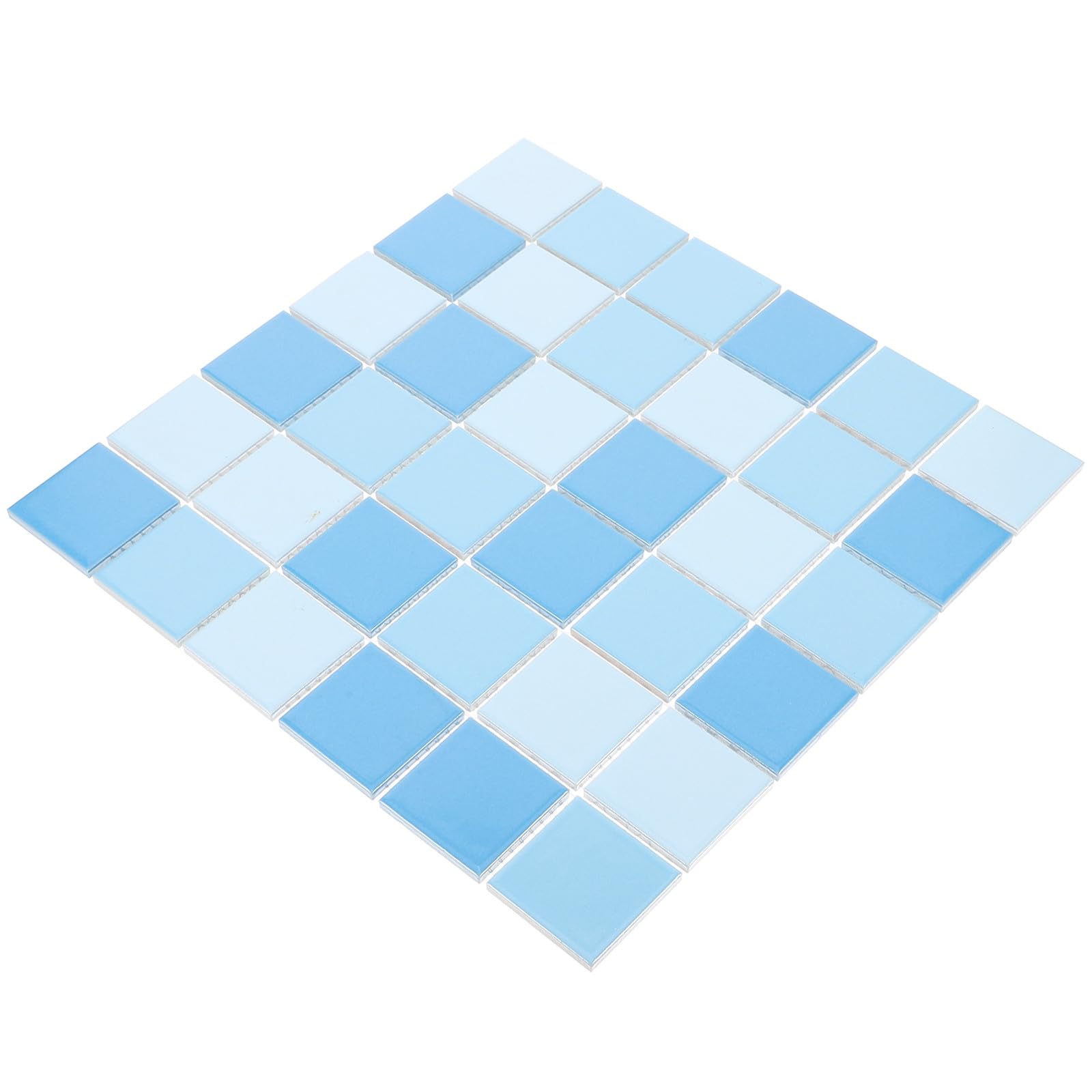 MAGICLULU Azulejos de Cerámica Cuadrados Azules para Piscina y Salpicadero, 36 Piezas para Múltiples Usos en Cocina y Baño