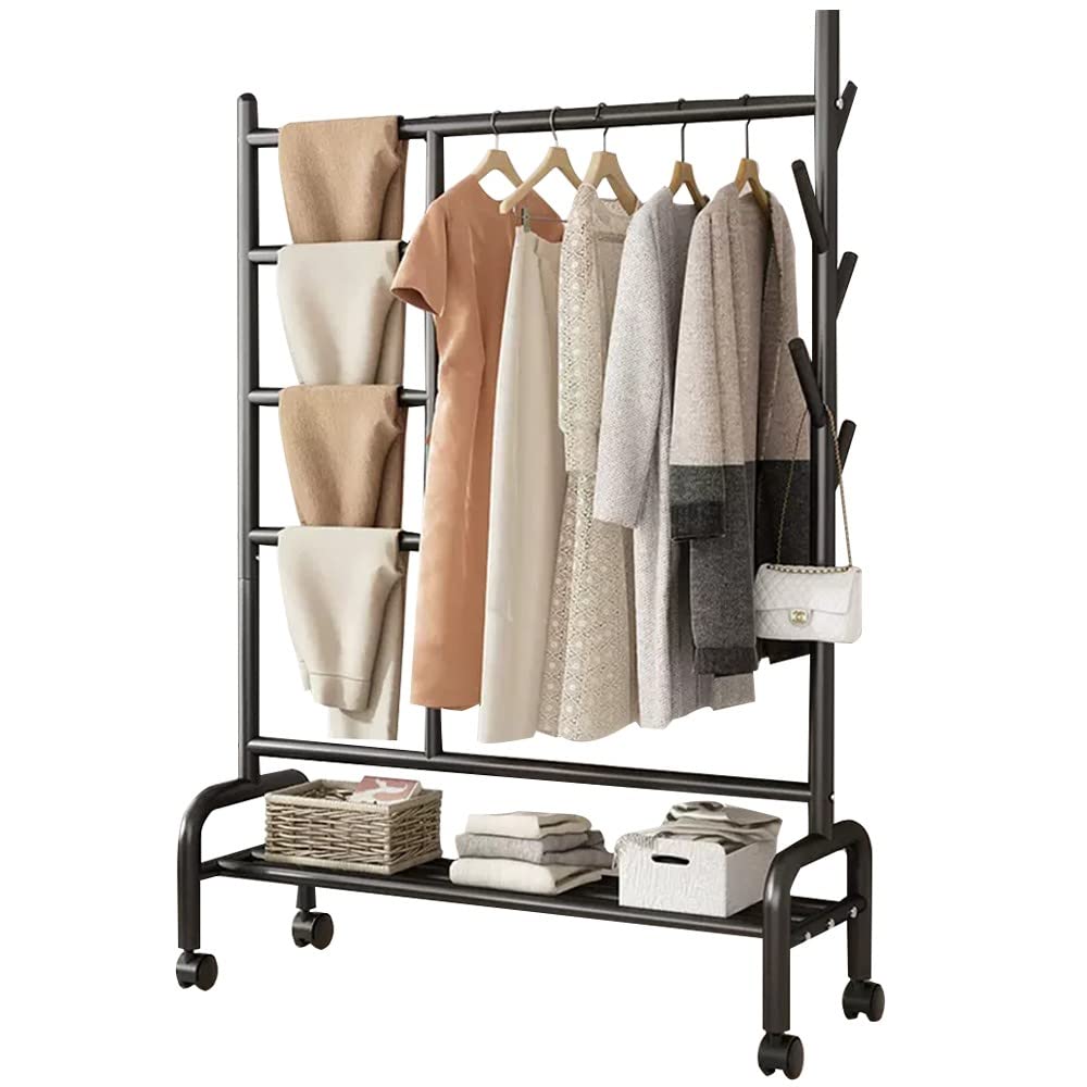 Porte-manteau en métal anti-désordre avec grand rangement de chaussures pour couloir encombré