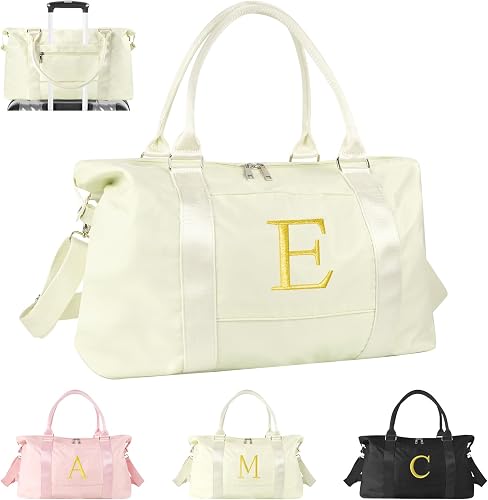 Personalized Initial Gym Dance Bag, Travel Duffel Bag for Teen Girls, Carry On B