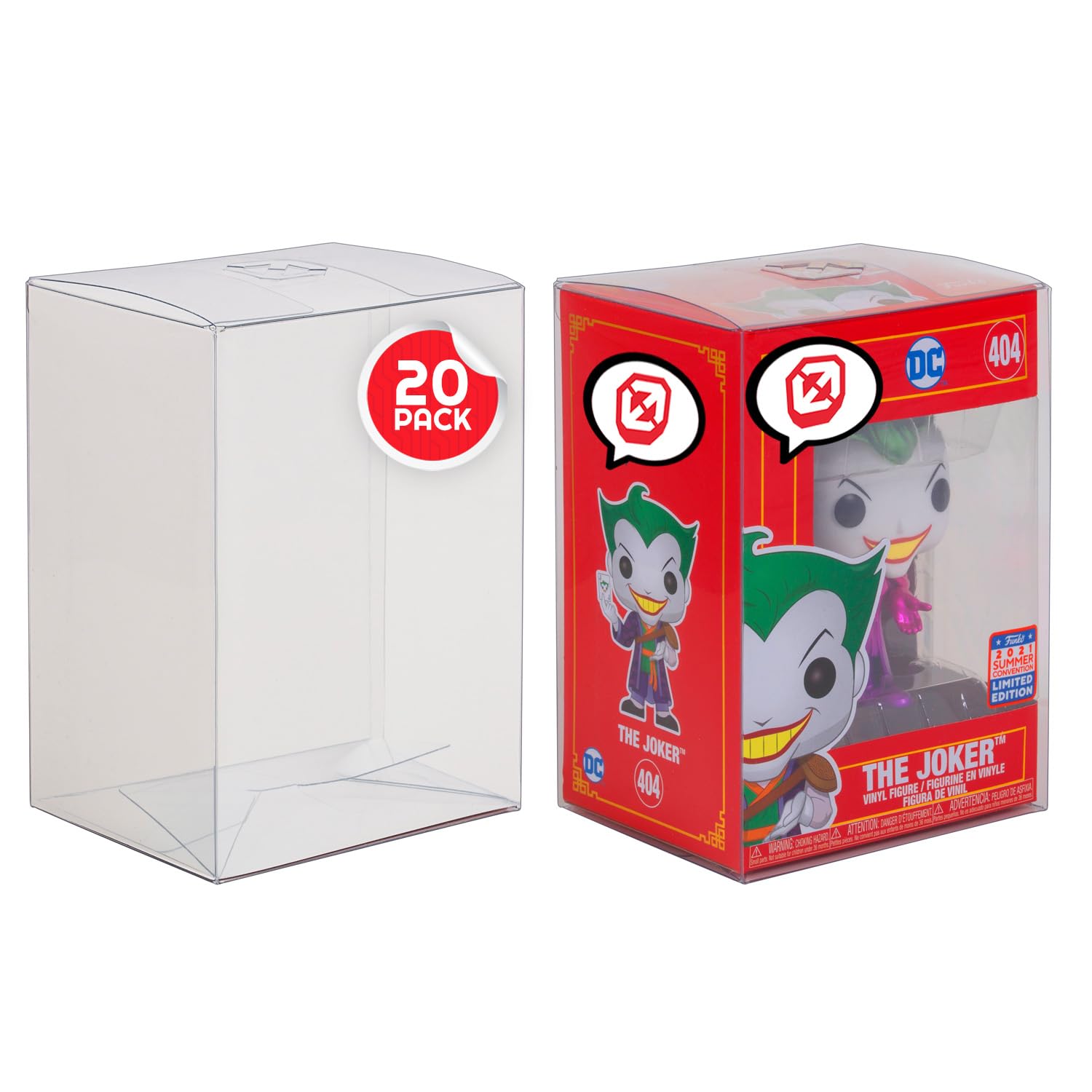 20 Pack - Funko Pop Protector for 4 Inch POP Figures Such as Shrek, Fallout, Spirit Halloween, Garfield, Wolverine, Deadpool, NBA, Invincible, Stackable 0.45 mm Thick PET Protective Plastic