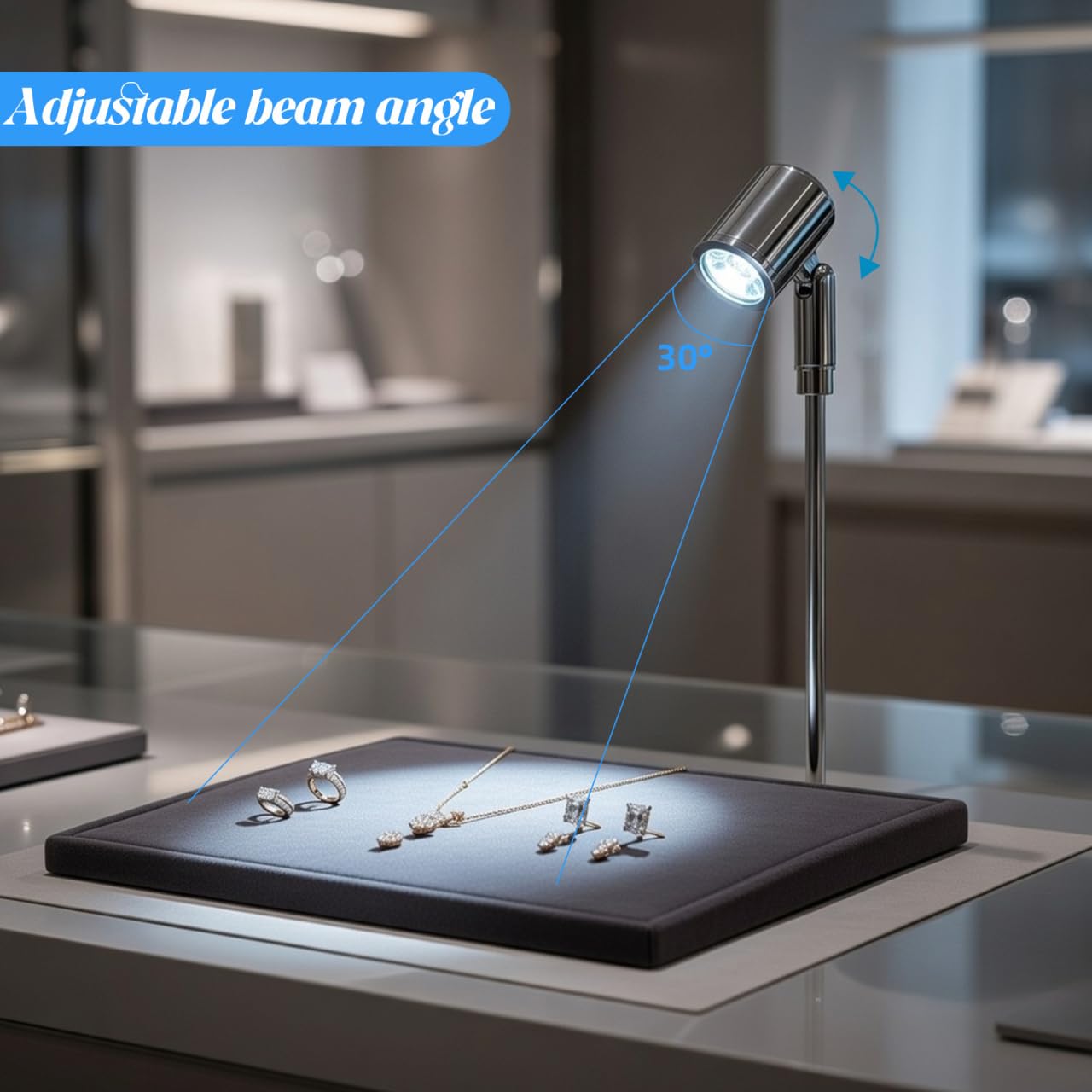 PRETYZOOM Spot Led RéGlable Pour Vitrine Bijoux 8.46X1.18X0.91 Pouces LumièRe Naturelle 4000-4200K Petit Projecteur Led Portable Pour ÉClairage IntéRieur Cabinet Bijoux