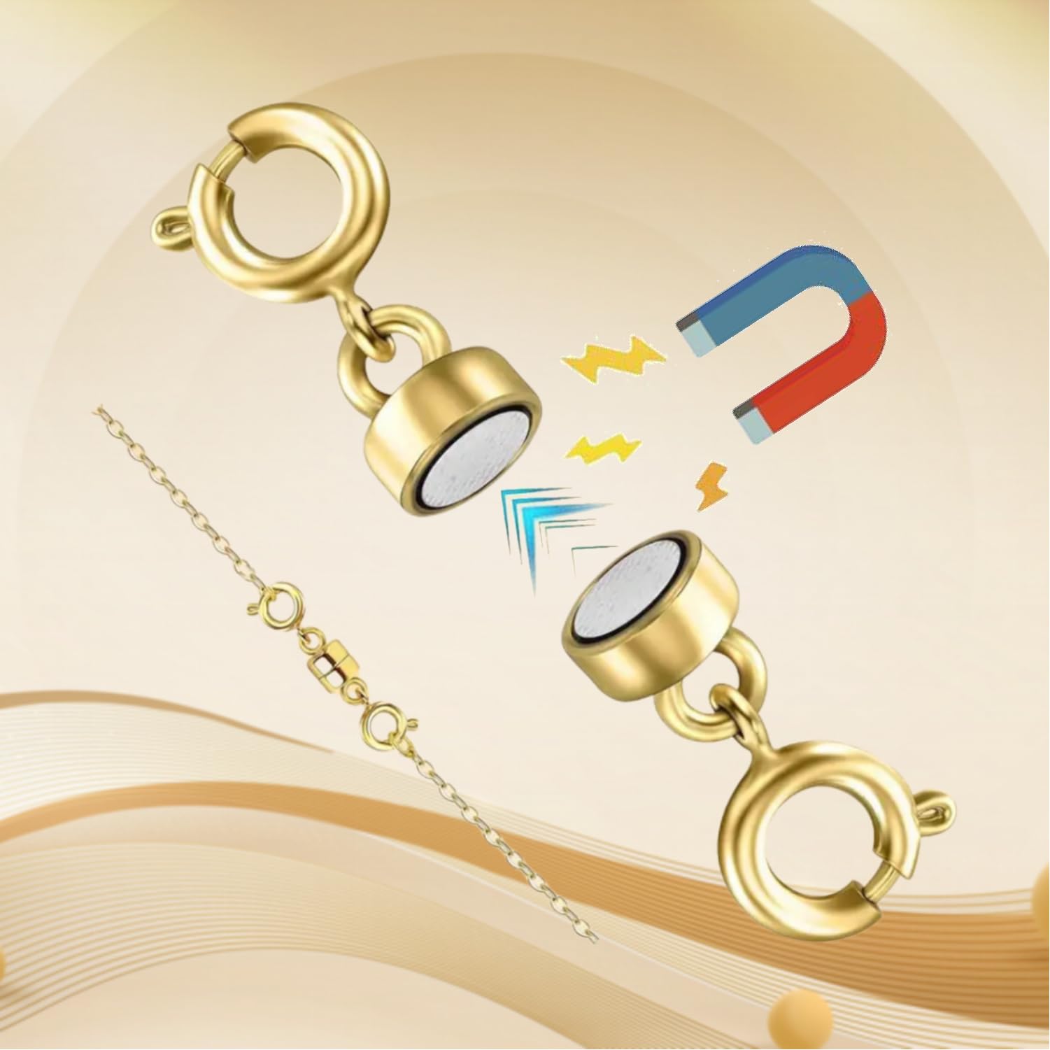 Yuiturt 8Pcs Magnetic Necklace Clasps, Cylinder Magnet Clasps - Image 3