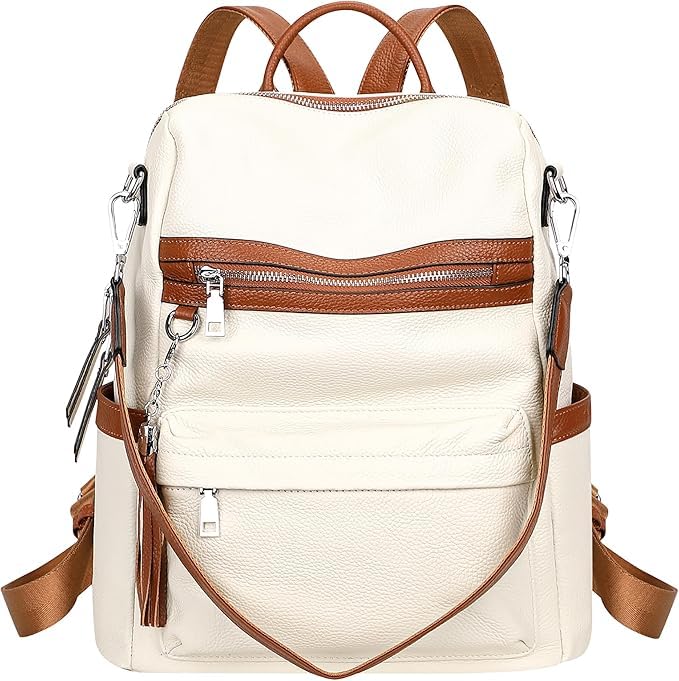 Image of Leather Backpack for Women | Large Capacity | College and Office use | PU Leather | shoulder bag for Ladies,