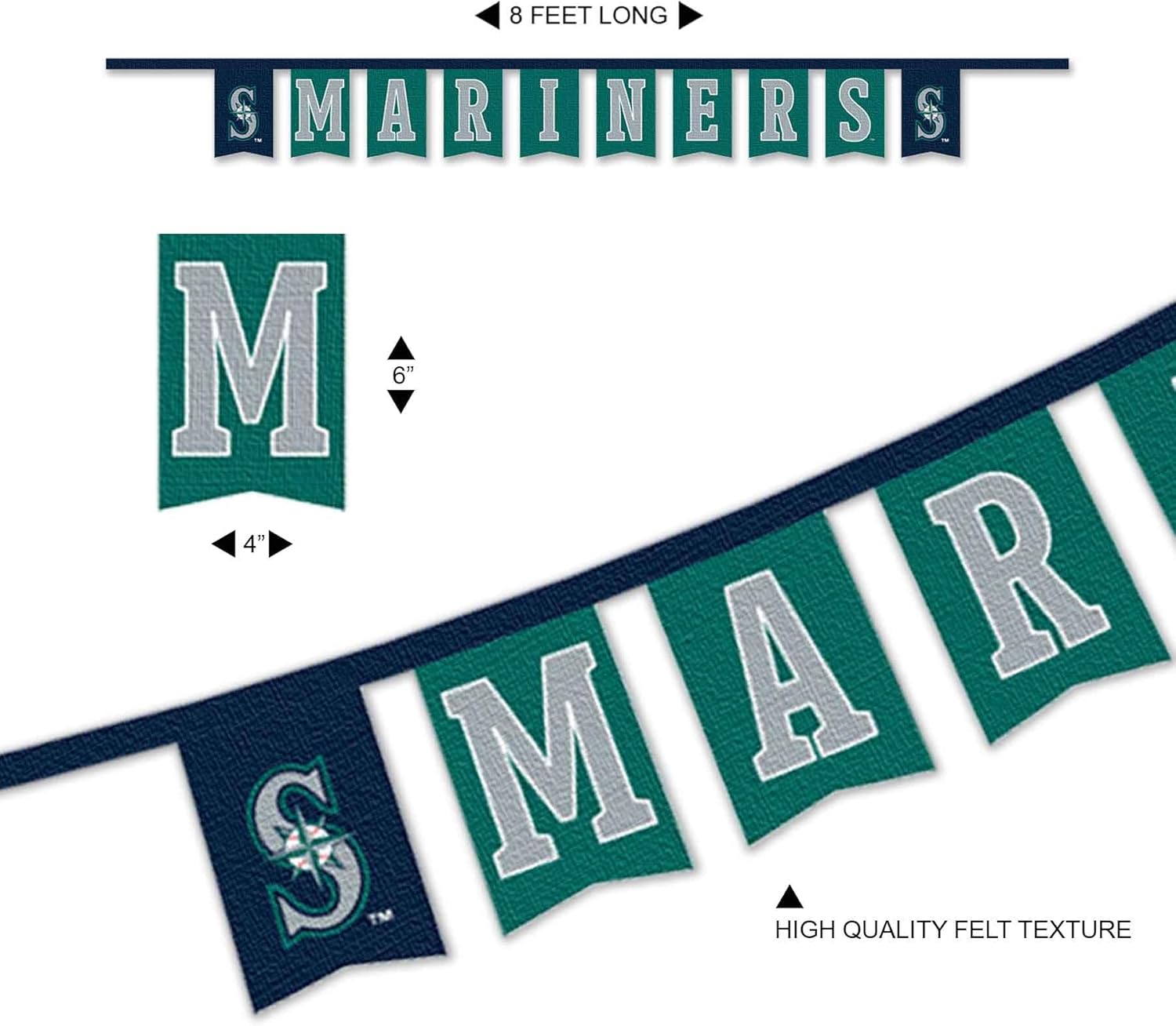 WinCraft Seattle Mariners Banner String Pennant Flags - Image 5