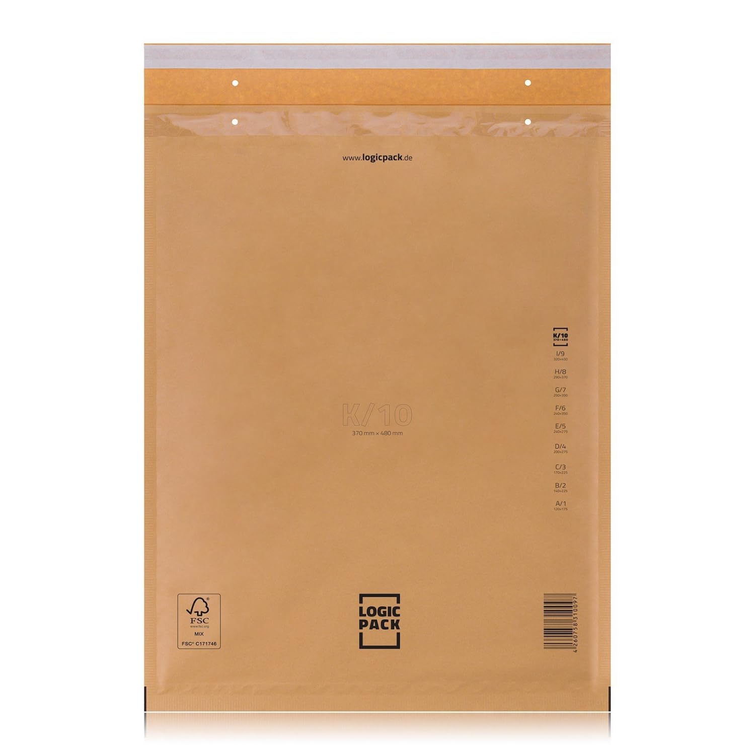 Enveloppe Bulle Enveloppes matelassées marron K10 370 x 480 mm, pochettes d’expédition autocollantes avec film à bulles, format DIN A3