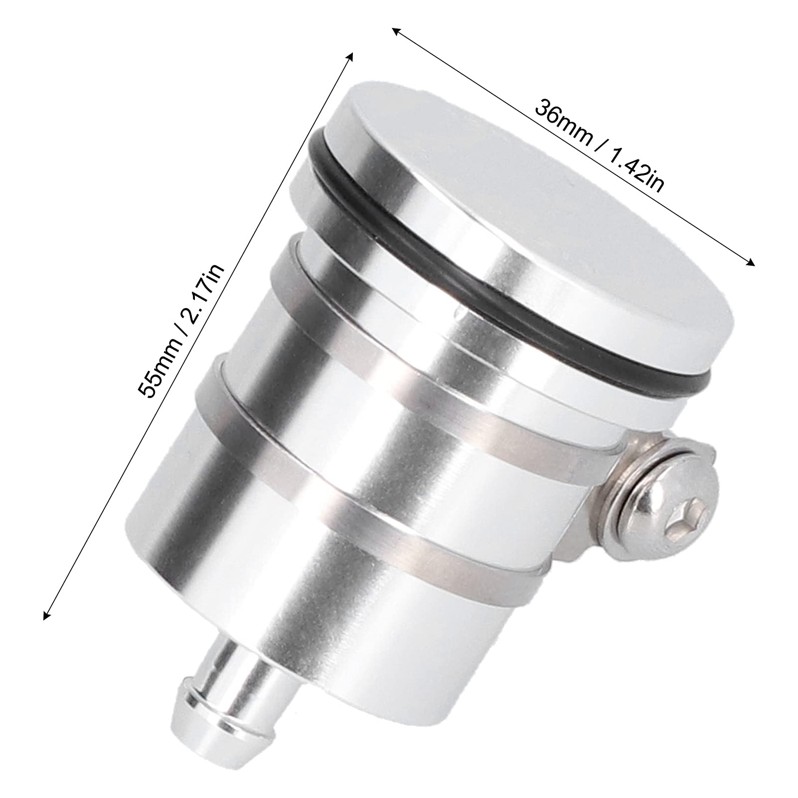 Ausla Réservoir de Liquide de Frein de Moto, Aluminium CNC, Conception étanche, Facile à Installer avec Ajustement Universel pour GSXR600/750 GSXR1000 (B (argent))