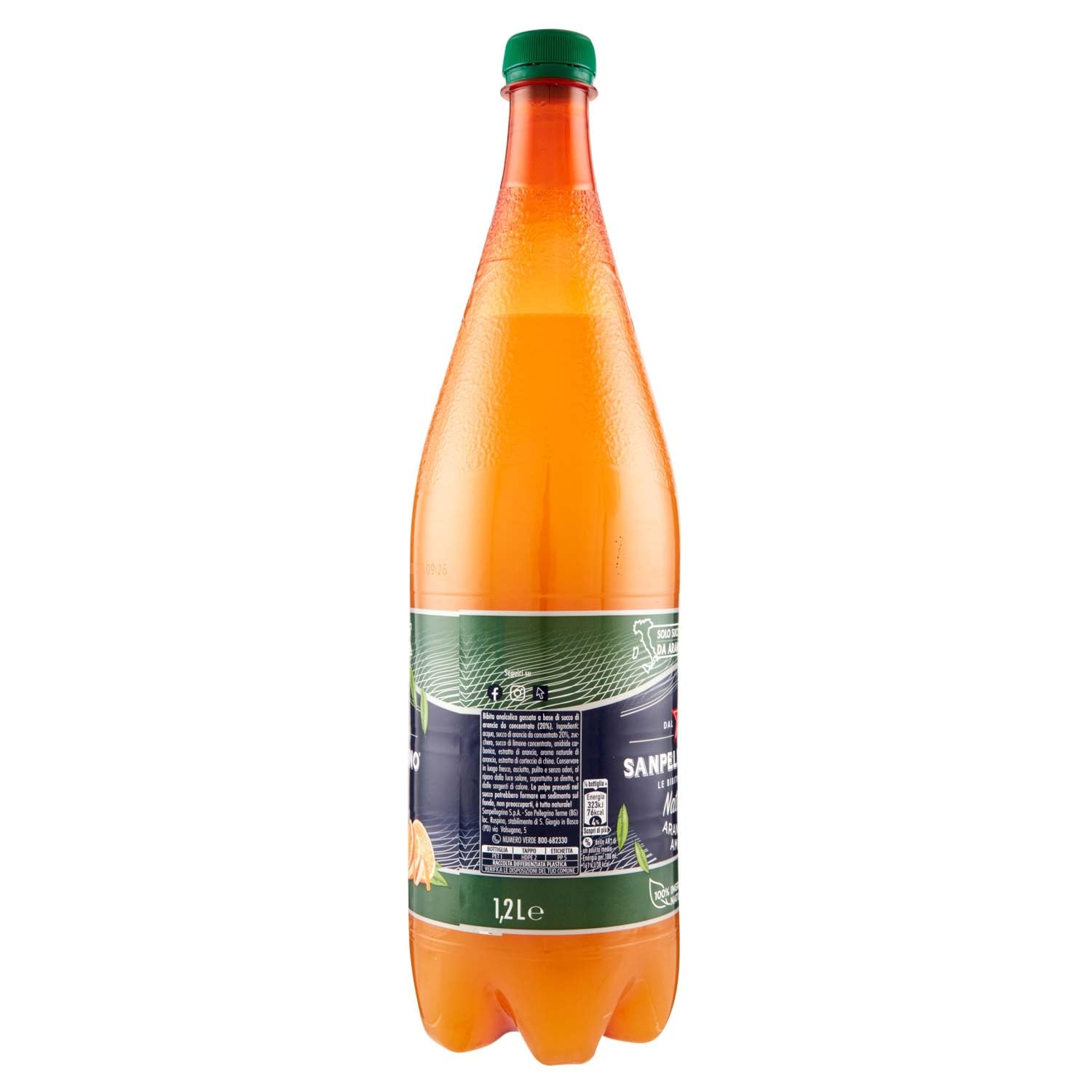 San Pellegrino - Bebida italiana amarga de naranja de Sevilla, 1,25 l, contiene un 20% de naranja real, sin gluten