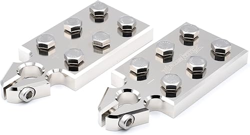 Miniatura 7 de Bloque de distribución de terminales de batería de 4 puntos, 8AWG hasta 40 (XL) Lug Style Bolt Down Post Heavy Duty par de aluminio de grado