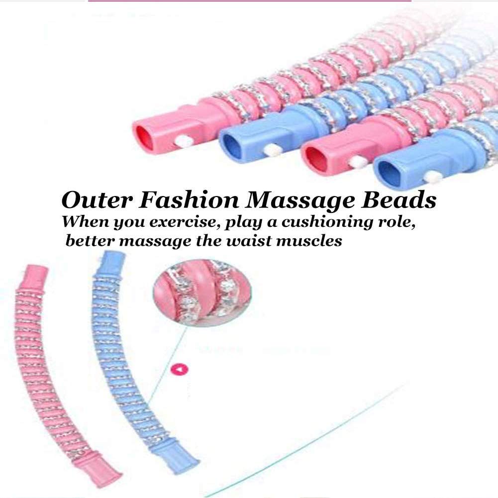 Cerchio di fitness LieYuSport Massaggi Fitness Hula Hoops for adulti, ponderata Hula Hoop for adulti, 7 sezioni staccabile Sport Hoola Hoop for l'esercizio della vita Trainer Circle Fat burining perde