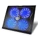 Vanble VA-1 15.6"-17.3" 4 Fans Dual USB Port Portable Laptop Cooling Pad with Blue LED Fans and Adjustable Height Setting, Black