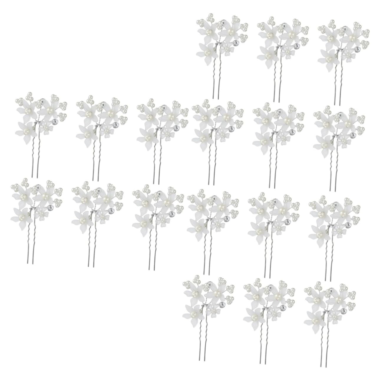 18 unidades de horquillas para el pelo de boda, accesorios para el cabello de boda, horquillas para el pelo con forma de U, horquillas para el pelo, para mujer, diseño de flores, color