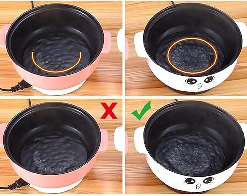 Miniatura 5 de Sartén eléctrica multifunción 4 en 1 antiadherente de acero inoxidable para fideos, olla arrocera, huevo al vapor, mini sartén de calefacción