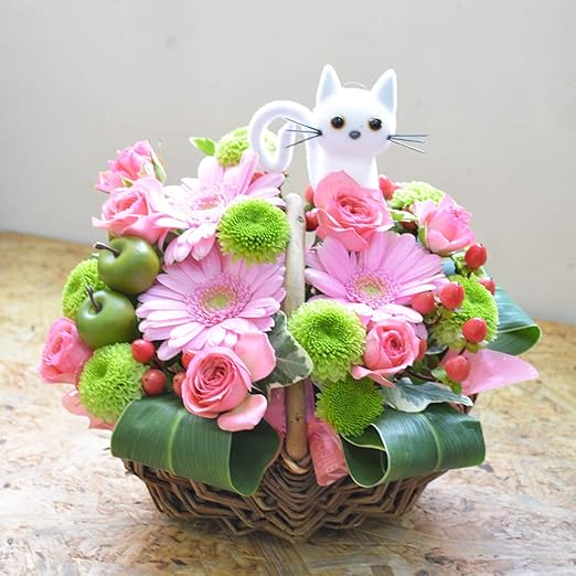 Amazon エルフルール 生花 ネコピック付き 手つきバスケットアレンジメント 花 ギフト プレゼント 贈り物 フラワーギフト 白ネコ フラワーアレンジメント オンライン通販 Amazon エルフルール 生花 ネコピック付き 手つきバスケットアレンジメント 花 ギフト プレゼント 贈り物 フラワーギフト 白ネコ フラワーアレンジメント オンライン通販
