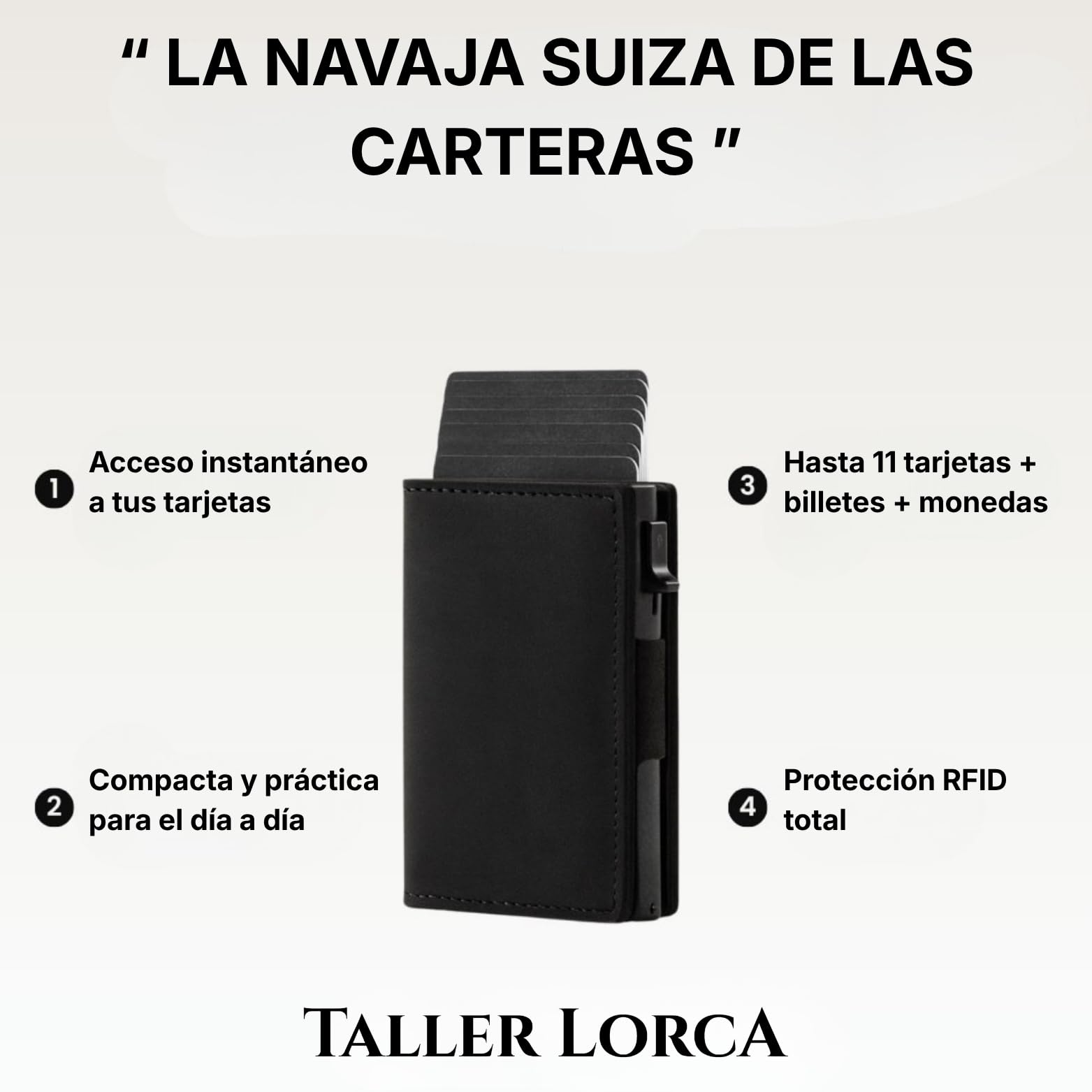 taller lorca cartera wallet 2.0, 2pcs cartera RFID compacta aluminio