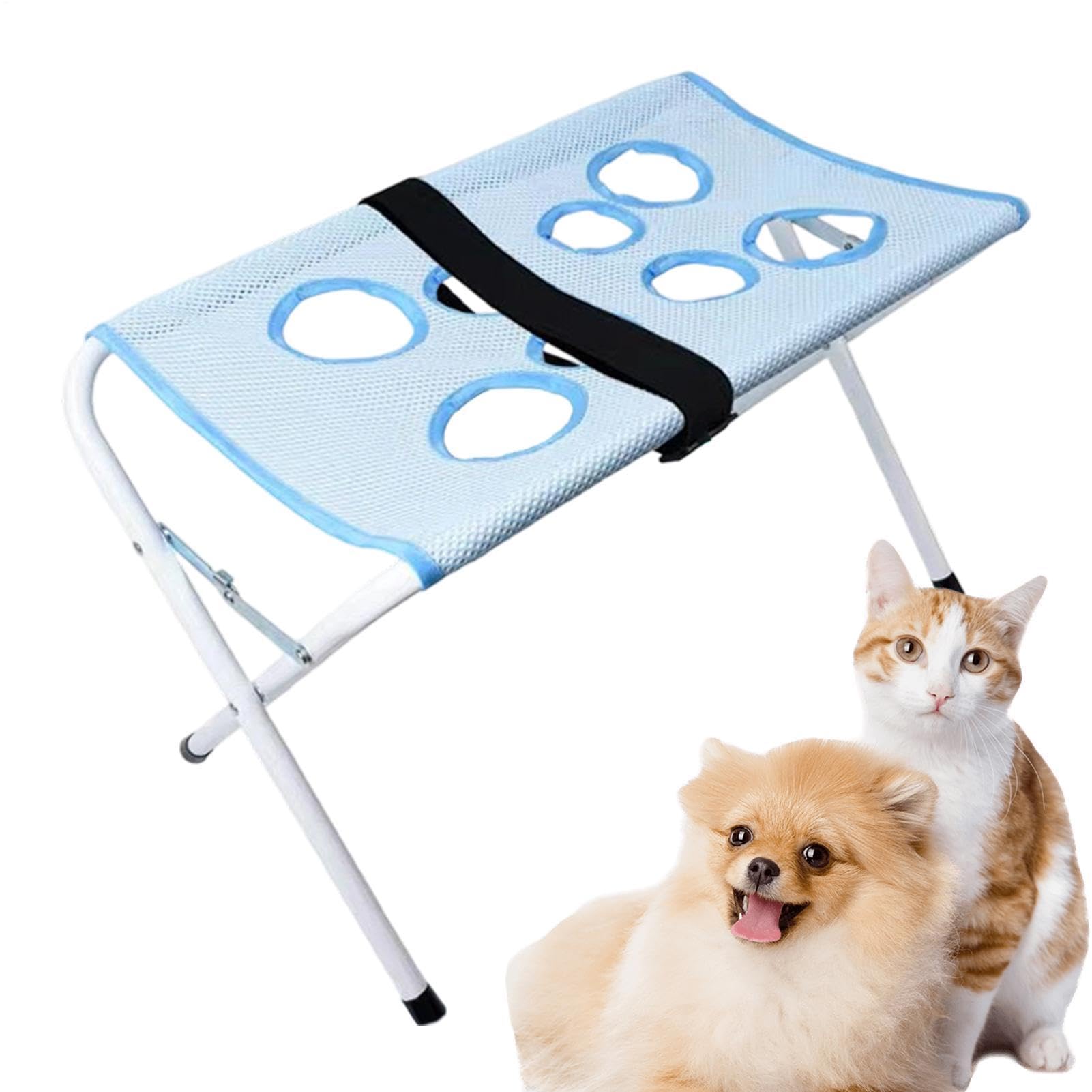 Hamaca de Aseo para Gatos Mesa Transpirable de Malla con 8 Orificios | Arnés hamaca para corte de uñas de gato para Mascotas Pequeñas y Medianas Baño en Casa Corte Pelo Cuidado Uñas Dientes