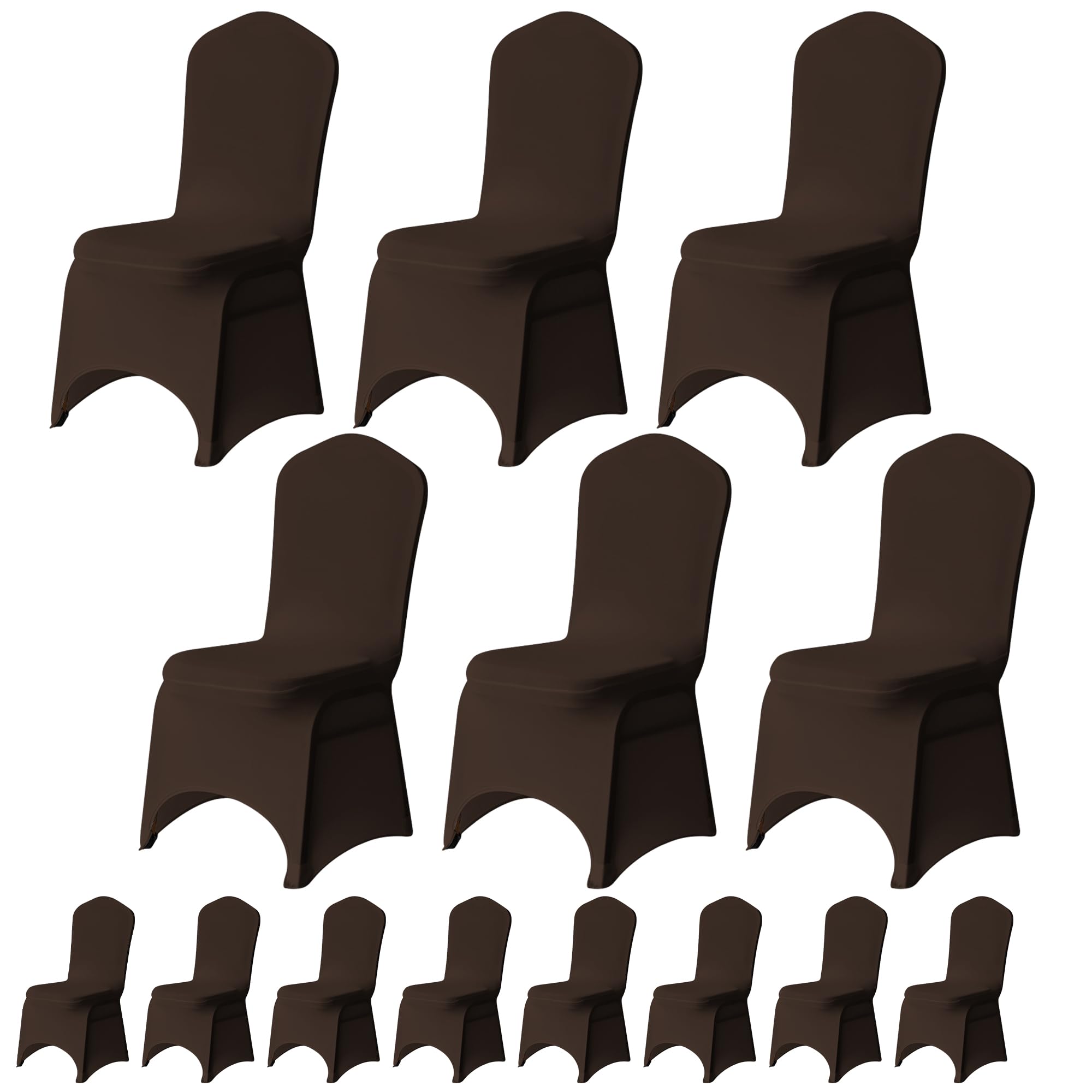 Trimming Shop 40pcs Chocolate Brown Wedding Chair Covers Stretch Slipcovers