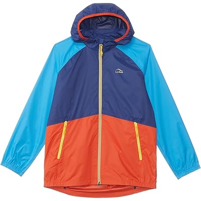 Пальто L.L.Bean Wind and Rain Jacket (Little Kids) dark royal blue/bright orange