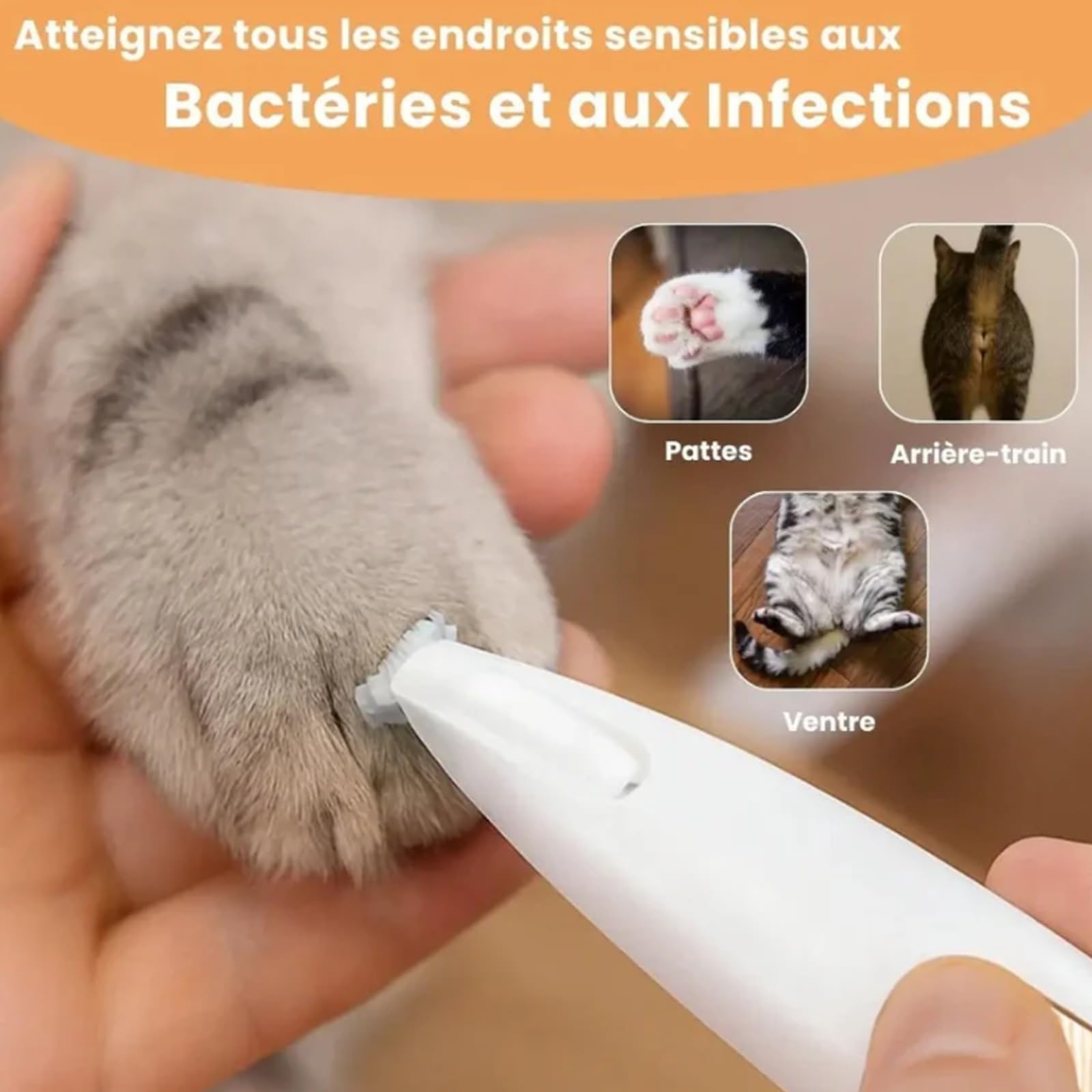 Patounet Tondeuse Pour Chat – Tondeuse Électrique De Précision Ultra-Silencieuse, Lames Sûres Et Hypoallergéniques, Ne Blessera Pas Votre Chat, Rechargeable Chiens, Chats, Pattes, Yeux, Oreilles, Visa