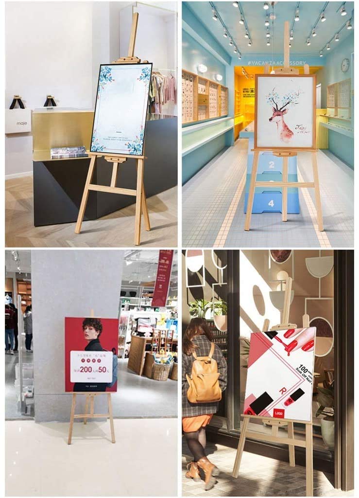 Zeichentisch, Poster-Display, Malständer, Staffelei, höhenverstellbar, großer Poster-/Leinwand-Displayständer, Studio-Kunststaffelei für Kinder (175 cm), Malständer (schwarz) (pi