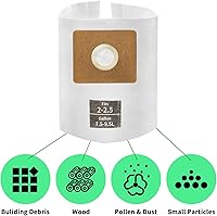 Vista 21 de Bolsas para aspiradora de 10 a 14 galones, tipo F 90662 9066200 9066233; tipo I 90672 9067200 9067233; VF2005, bolsas de filtro de vacío desechables