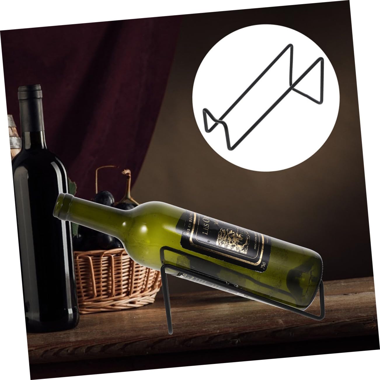 Ipetboom Porte-bouteilles En Métal Noir Petit Format, Casier à Vin Multifonction 4 Pièces, Structure Fer Résistante, Rangement Double Compartiment Pour Maison, Bar Et Restaurant