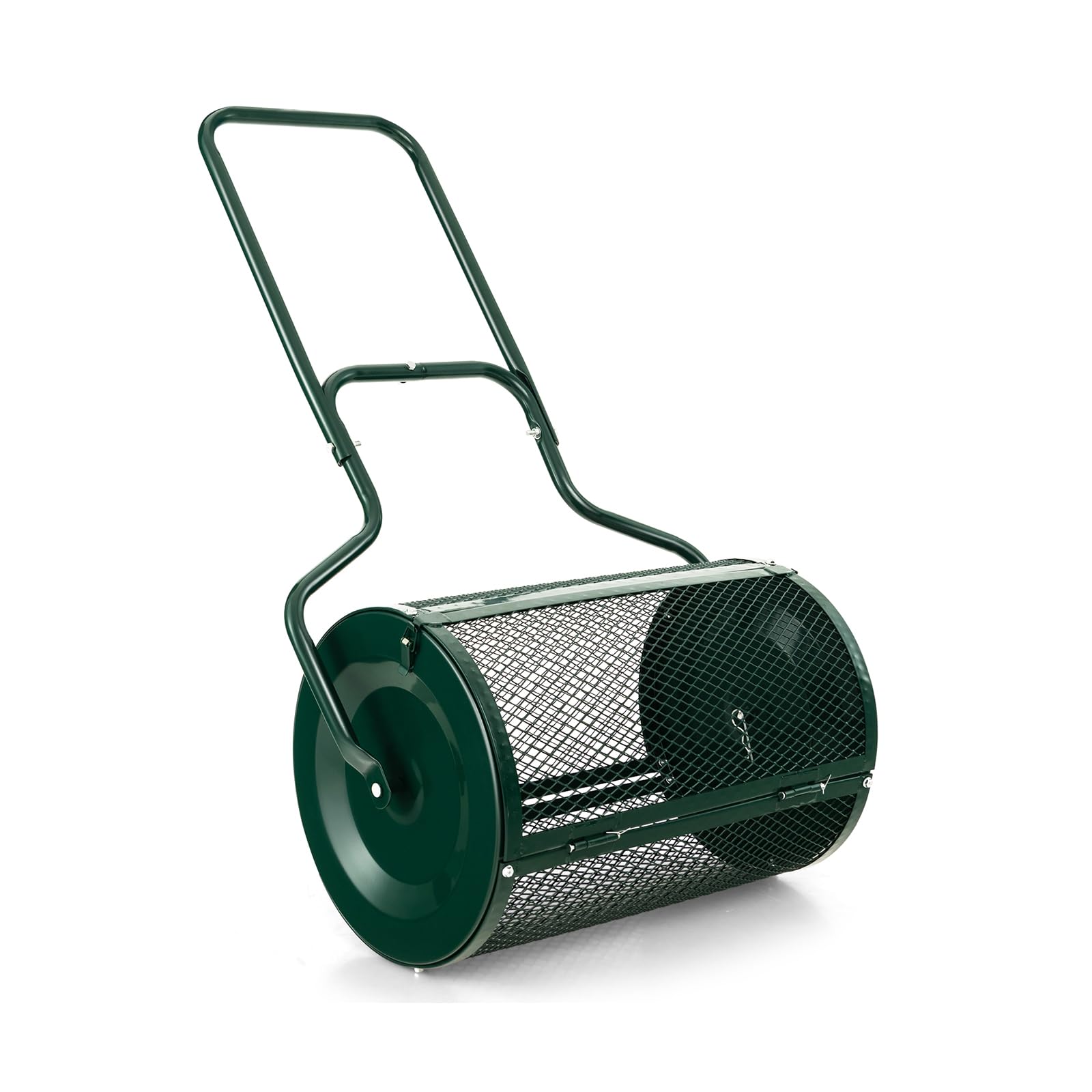 FANTASK Épandeur de Mousse de Tourbe 75 l avec poignée en U - Épandeur d'engrais pour pelouse - Vert