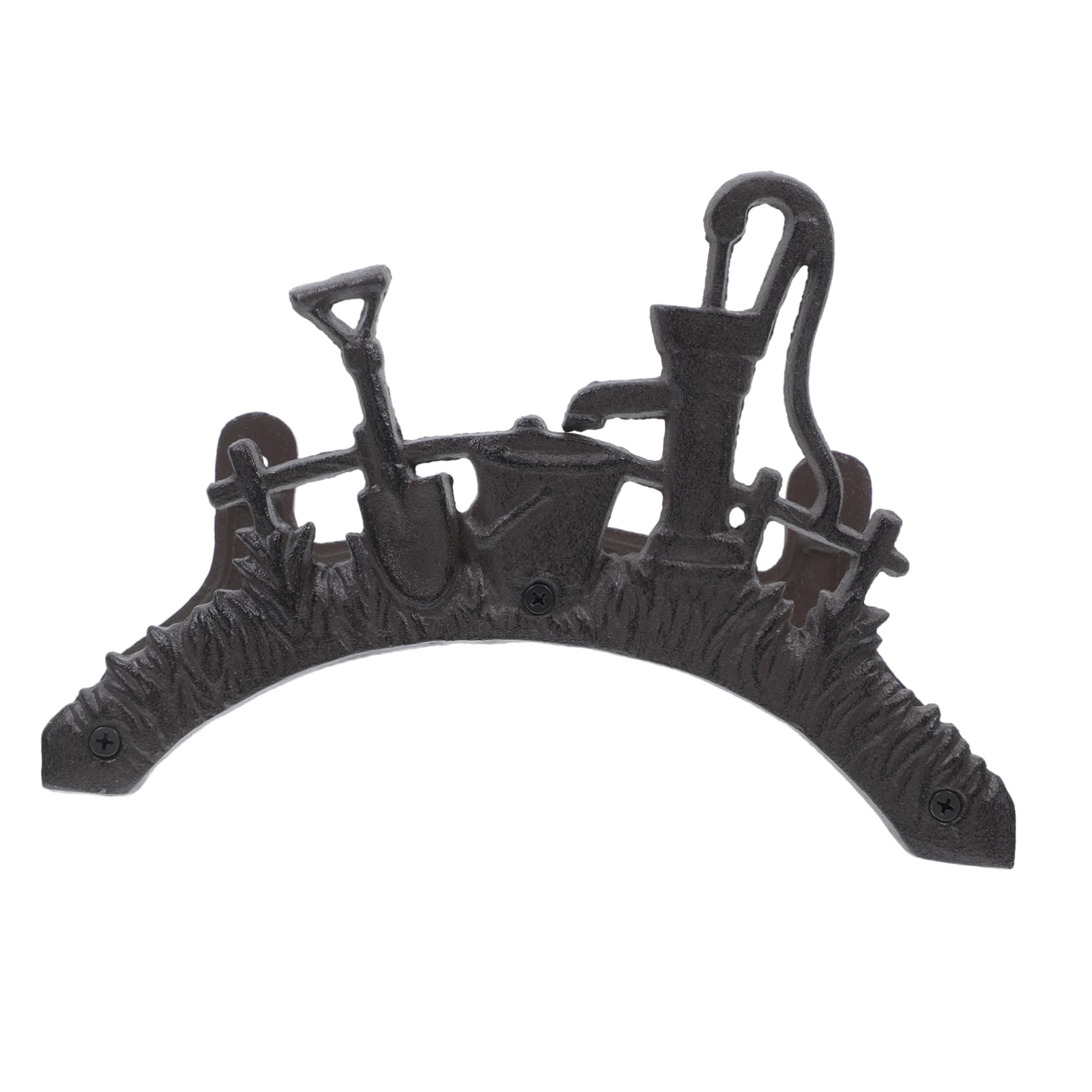 Soporte de Manguera de Hierro Negro, Colgador para Jardín y Patio | Montaje en Pared, Diseño Simple Decorativo, para Manguera y Máquina de Riego