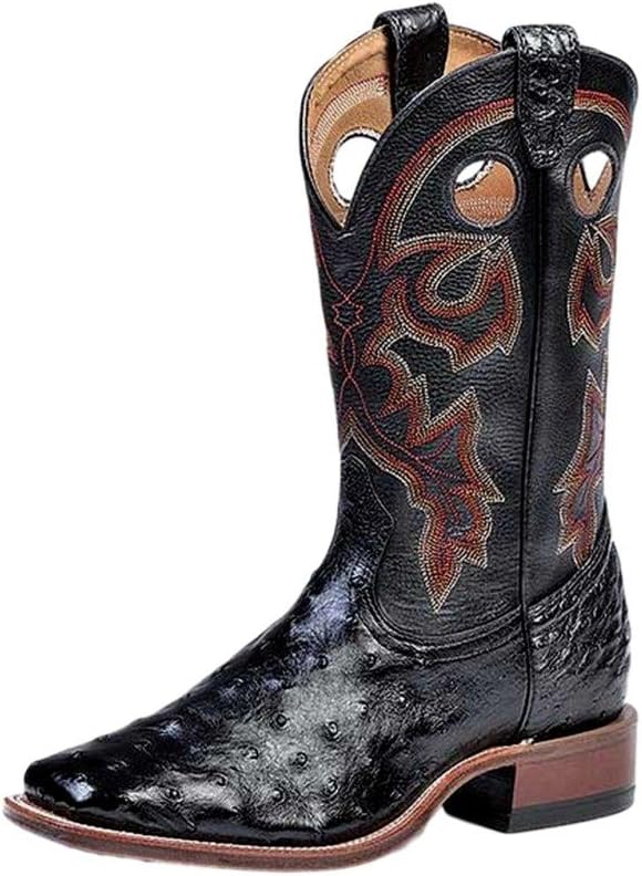 American Boots - Cowboy Exotic (Ostrich) BO-8526-65-E (Normal Walking) - Men - Black - 48 EU / 12½ UK / 13 US / 30 MD