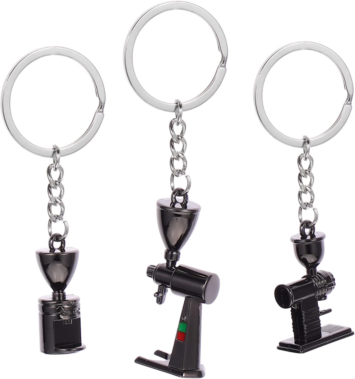 Holibanna 3pcs Coffee Machine Keychain Travel Coffee Key Ring Reusable Grinder Mini Coffee Key Chain Coffee Cup Keychain Maker Machines Manual Electric Serve Espresso Zinc Alloy Material