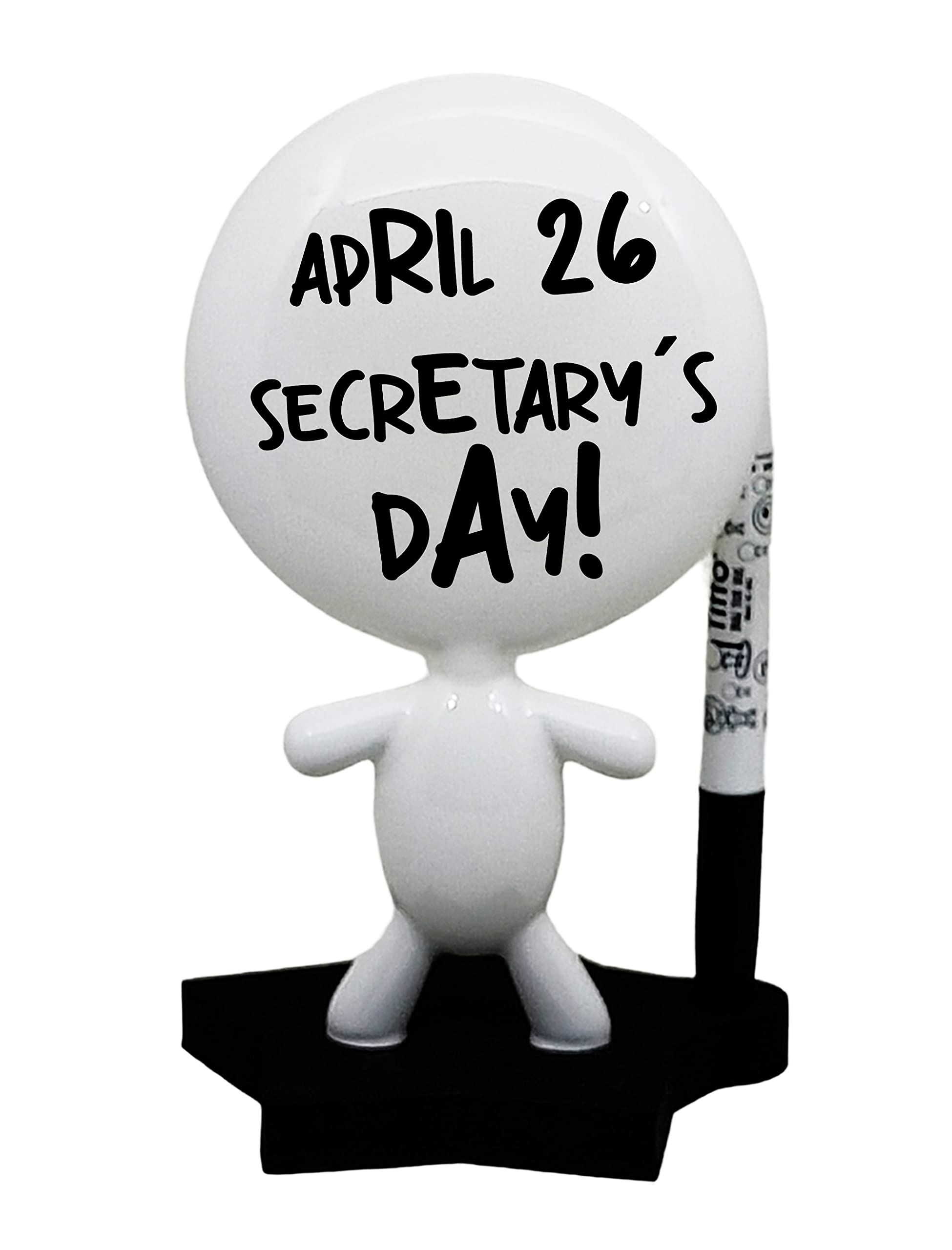 TITTO Star, Draw Your Ideas - 4th of July Day Office Gifts Desk - Dry Erase Board - Ceramic Whiteboard Doll - Home & Decor Design - for Any Desk, Student or Office (Black)