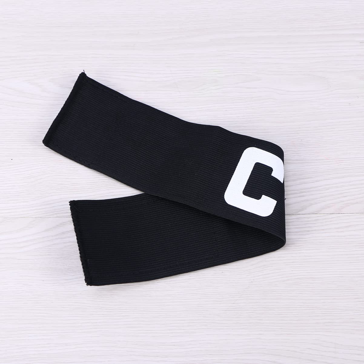 INOOMP Football Soccer Captain Armband Black Elastic Band for Soccer Captain Rugby Players Random Color