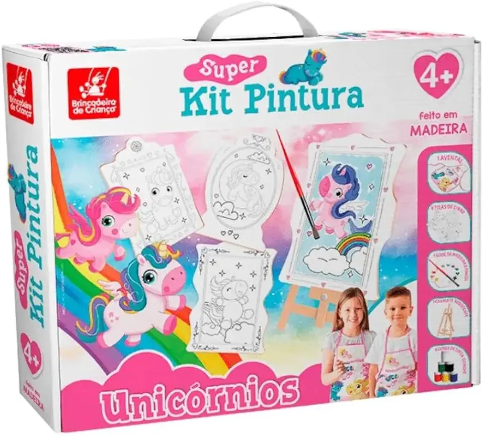 Brincadeira de Criança Super Kit de Pintura Unicórnios