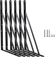 Vista 21 de Paquete de 20 soportes de estante resistentes de 20 pulgadas de largo x 12 pulgadas de alto con tornillos, soportes de estante de metal, soportes