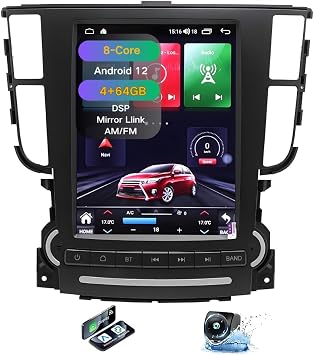 Android 13 Car Stereo for Acura TL 2004-2008, 9.7" Tesla Style Touchscreen Head Unit with CarPlay/Android Auto, 8-Core 4+64G, GPS, DSP, Bluetooth, Backup Camera, Steering Wheel Control
