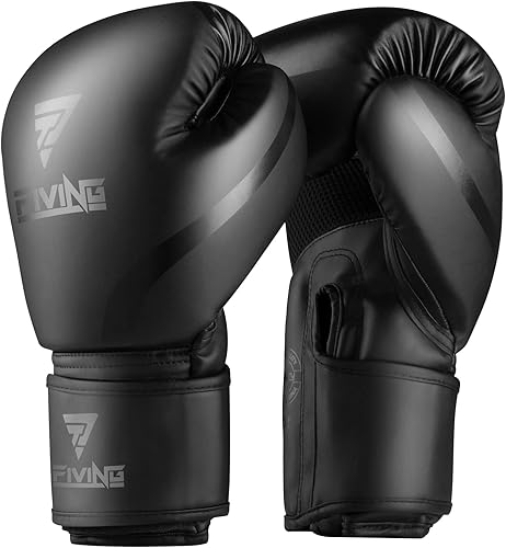 Boxing Gloves Men & Women, Pro Training Sparring, PU Leather MMA Kickboxing, Adult Heavy Punching Bag Gloves Mitts Focus Pad Workout, Ventilated