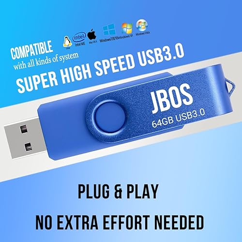 Miniatura 7 de JBOS Unidad flash USB 3.0 de 32 GB, memoria USB 3.0 de súper alta velocidad, memoria USB de 32 gig, 32 GB pendrive para almacenamiento y uso