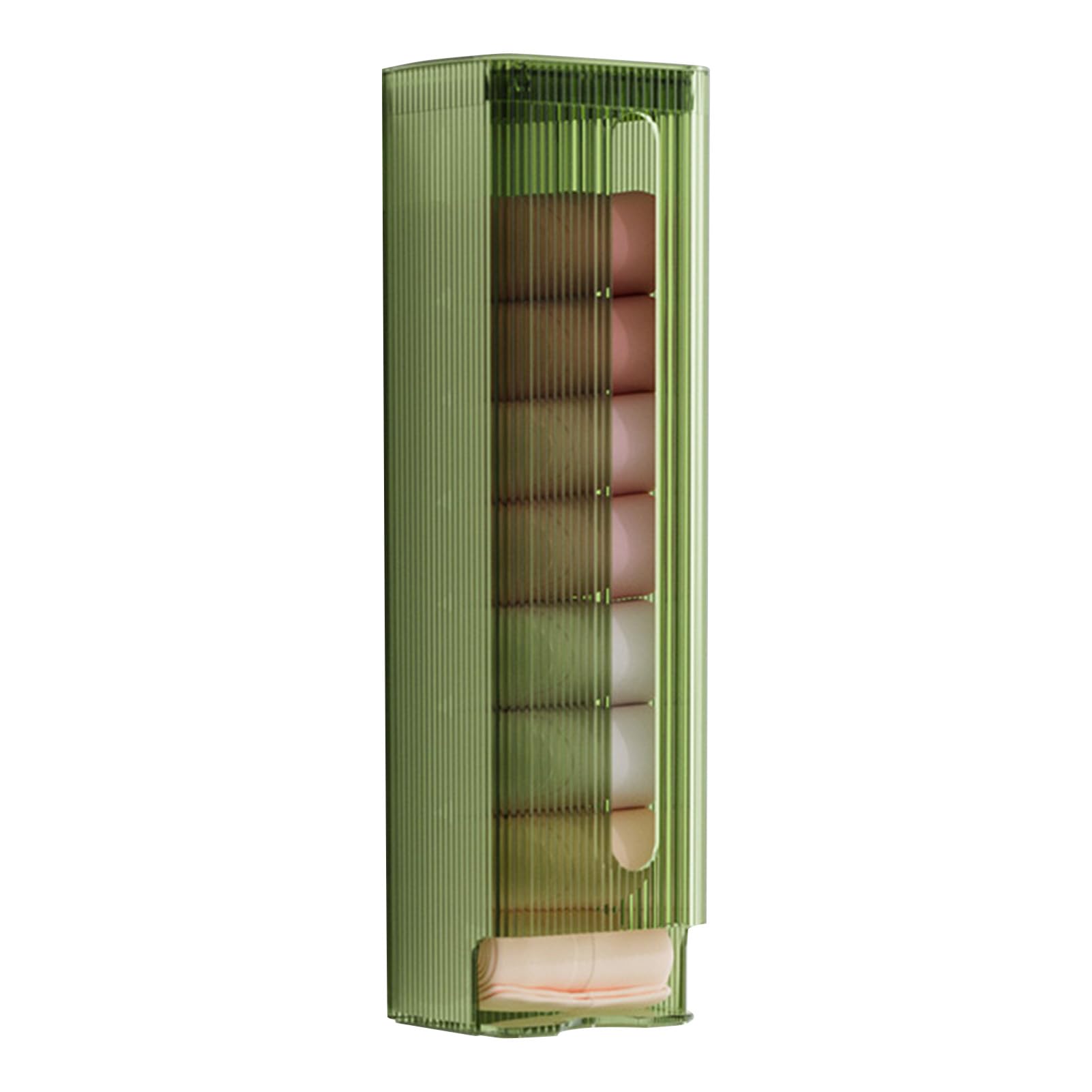 Wall Mounted Underwear Storage Box, Multipurpose Underwear Panties Socks Organizer Self for Bathroom Kitchen Garbage Bag (Transparent Green)