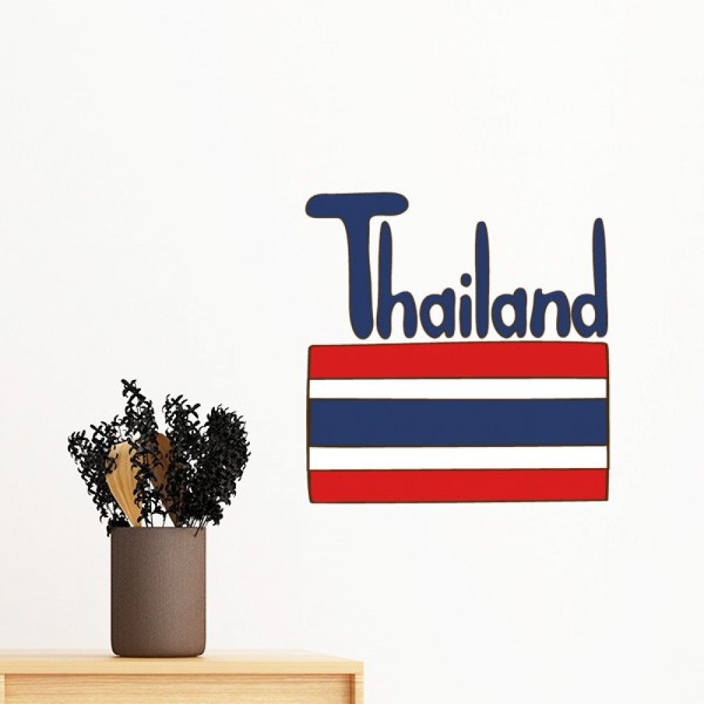 Sticker mural drapeau Thaïlande amovible 35cm pour déco chambre