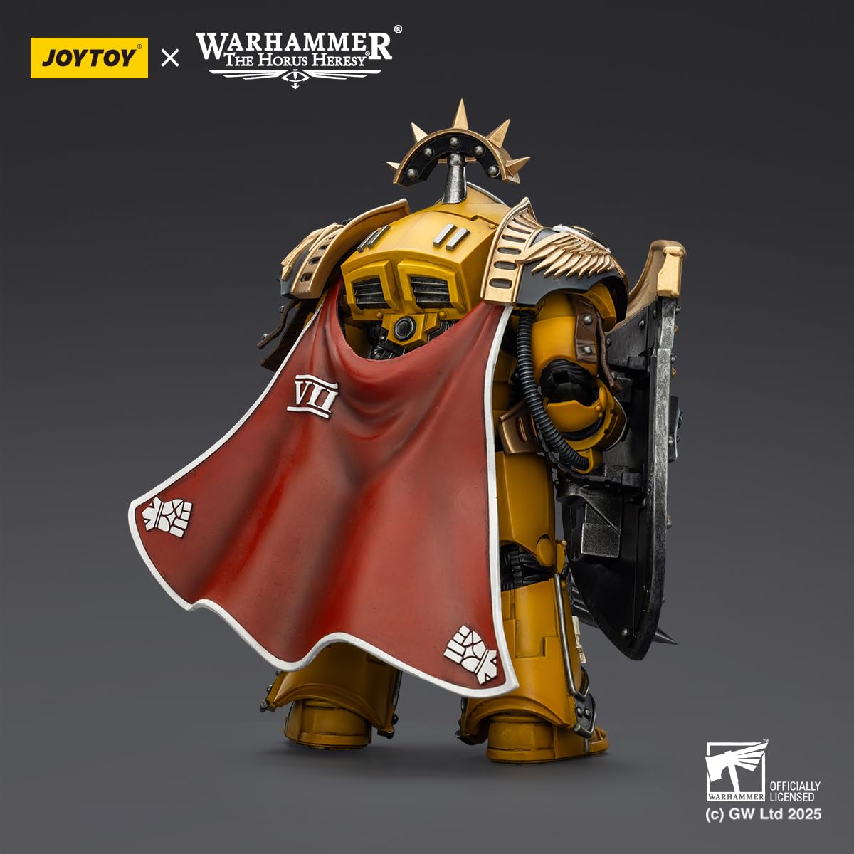 HIPLAY JOYTOY Warhammer JT03295 Imperial Fists Legion Praetor w Zbroi Tartaros z Mieczem Mocy i Tarczą Vigil Storm 1/18 Figurka Akcji