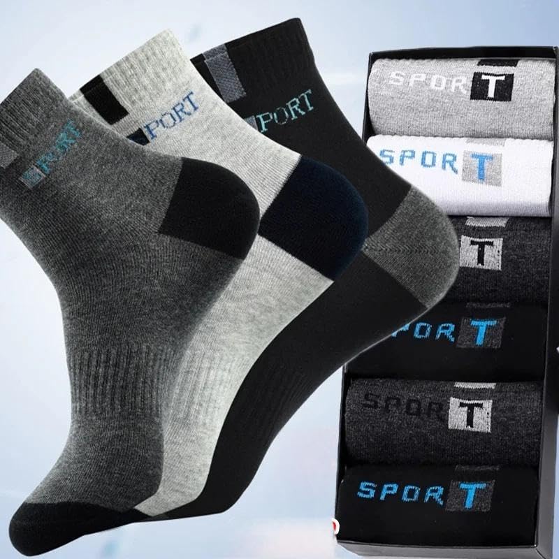 5 Pairs Men's Cotton Ankle Socks - Non-Slip, Breathable - Summer Thin Boat Socks for Sport, Daily Wear