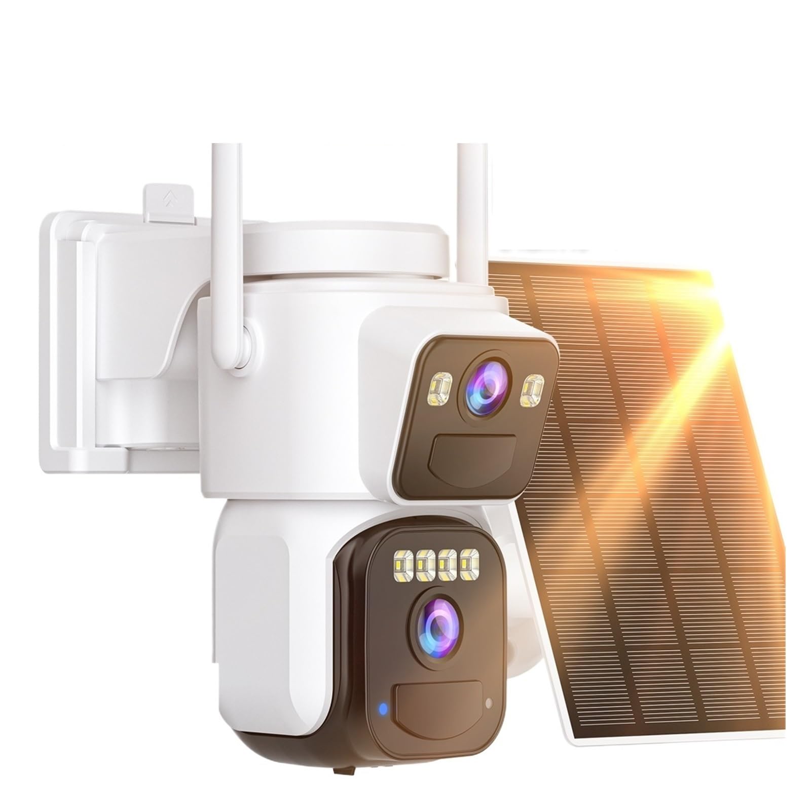 JVDDI 8MP Solar Wifi Camera PTZ Built-in 7800mAh Battery Outdoor 4K Human Detection Dual Screen CCTV Surveillance Camera(8MP WIFI 64GB Card)