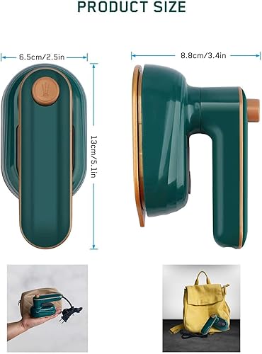 Miniatura 4 de DAVIMA Mini plancha portátil - Plancha de viaje con vapor - Vaporizador portátil - Mini plancha - Mini plancha de vapor para ropa tamaño de viaje -