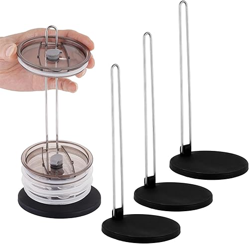 Miniatura 8 de Paquete de 4 organizadores plegables con tapa para vaso, diseño que ahorra espacio, base de goma gruesa estable, almacenamiento vertical