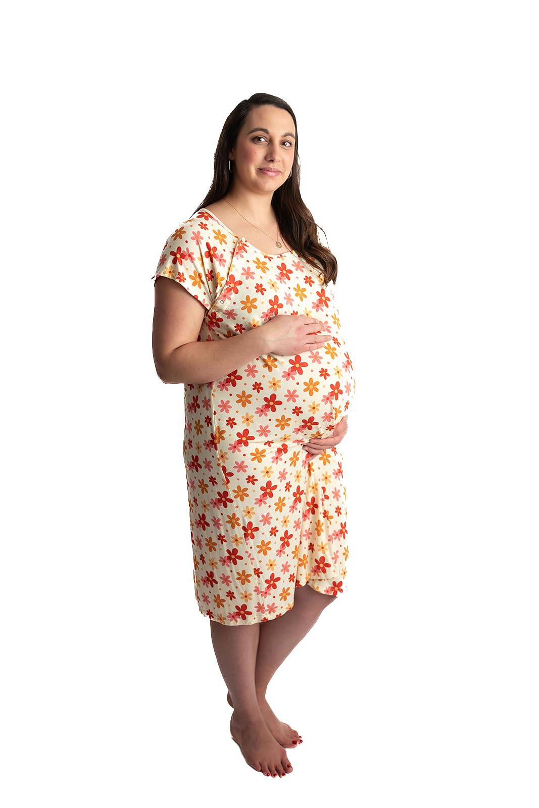 Three Little Tots Plus Size Labor and Delivery Hospital gown Maternity Nursing Nightgown Multi