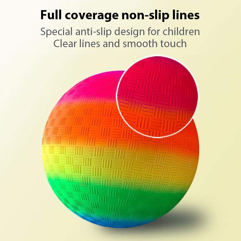 Tixiyu Palline sportive arcobaleno, 21,6 cm, con gradiente arcobaleno, per parco giochi per bambini, in morbido PVC, con pompa, per giardino, parco e spiaggia, divertimento all'aperto