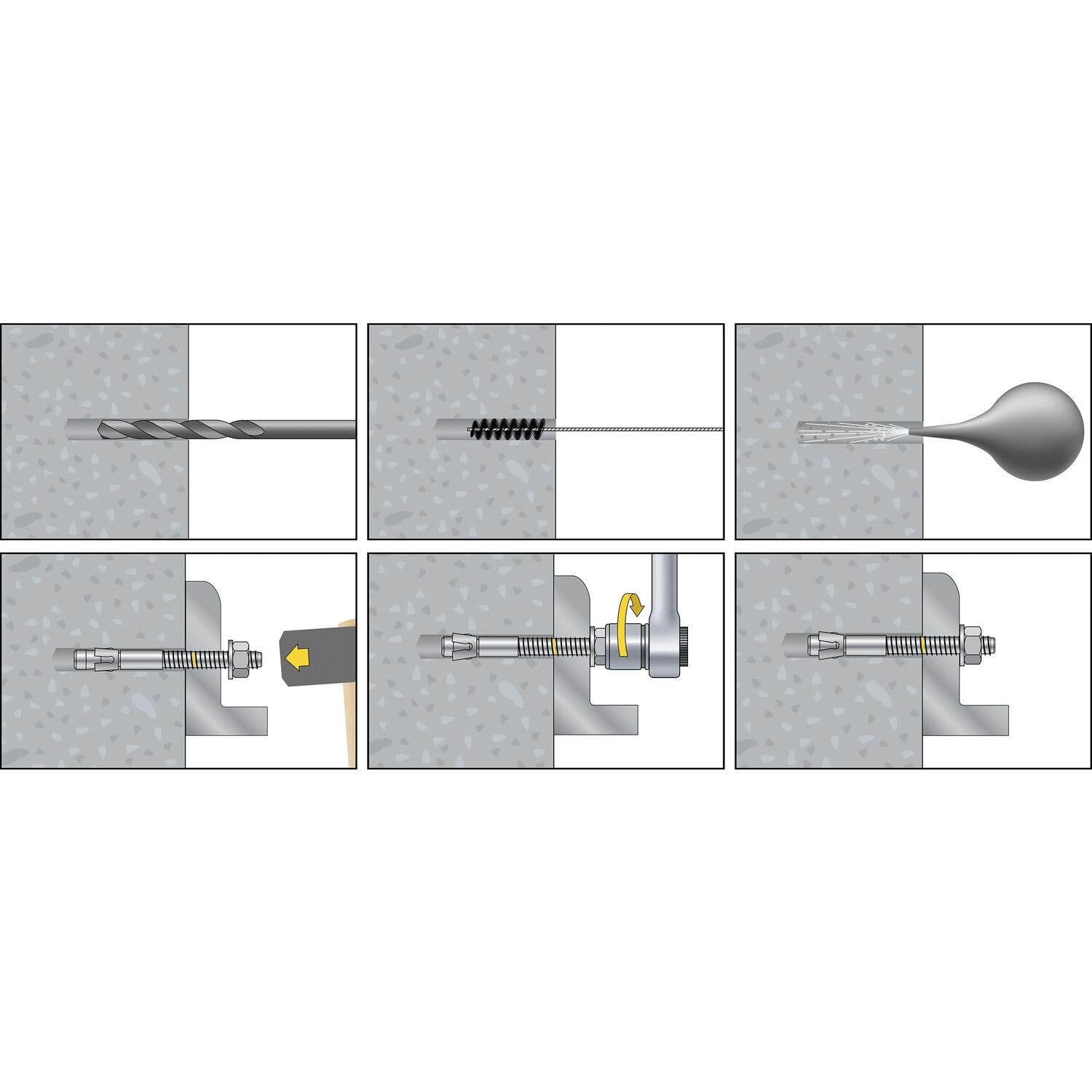 Celo Schwerlastanker BA plus M8 x 50mm - Betonanker für Schwerlastbefestigungen - Bolzenanker, Stahl verzinkt - 100 Stück